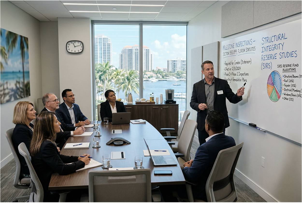 A condo association meeting in West Palm Beach.